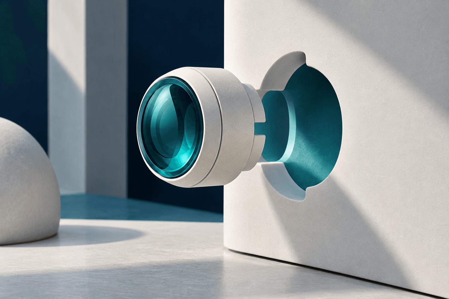 A diagnostic module fitting into a website-shaped architectural panel