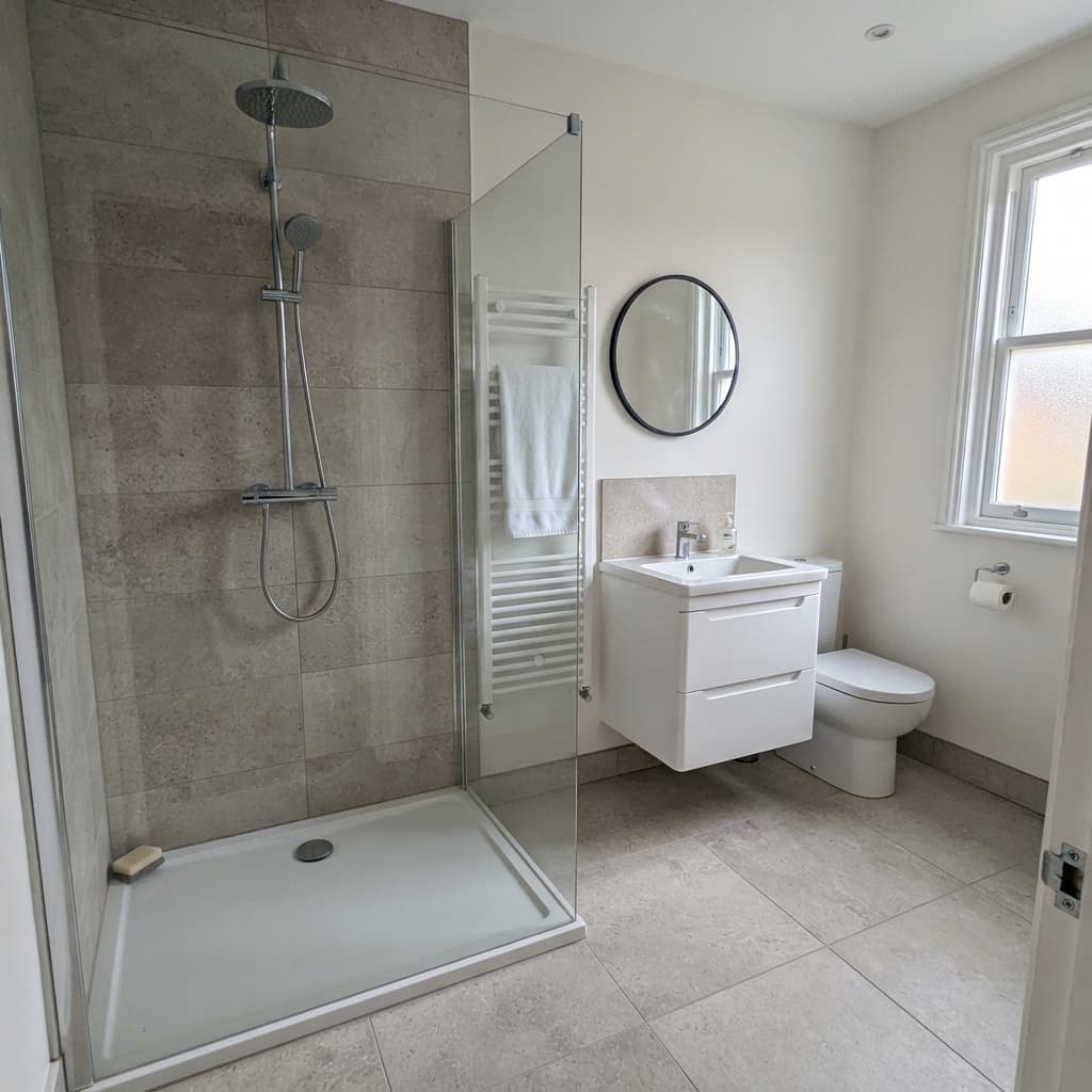 Newly installed walk-in shower and bathroom suite completed in Oxford