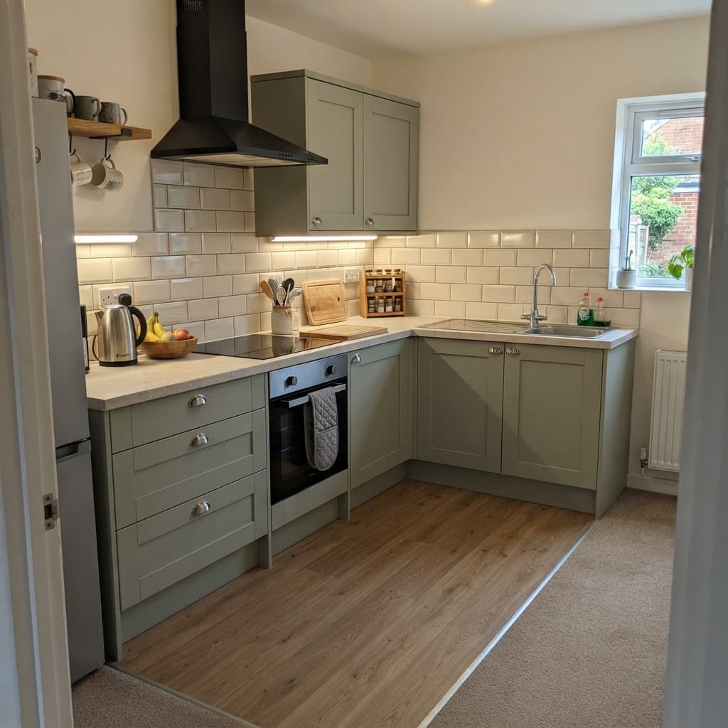 Renovated fitted kitchen with new cabinetry completed in Northampton